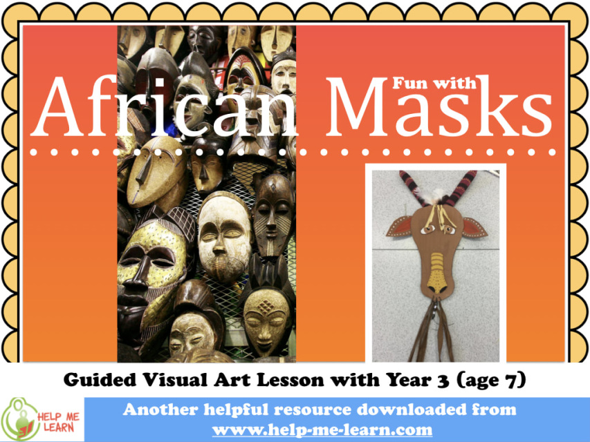 Art Lesson CULTURE - African Masks (cardboard and mixed media)